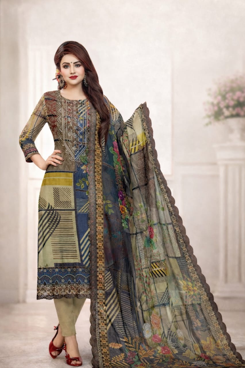 Mahajal Embroidery Mahajal Cotton Embroidery - Image 1