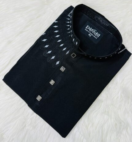 Premium Azhari Punjabi Black [Code 183 ]