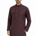 Badsha Signeture Embroidery { Maroon colour }