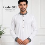 White indian cotton embroidery[Code 501  ]