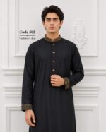 Black  cotton embroidery { Code 502 }