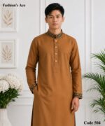 Brown Indian Cotton Embroidery { Code 504 ]