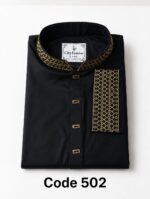 Black  cotton embroidery { Code 502 } - Image 2