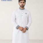 Code-601-White Logo-সূতি এমব্রয়ডারি পান্জাবি