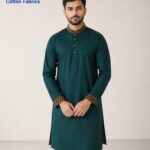 Code-703-Green-সূতি এমব্রয়ডারি পান্জাবি